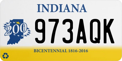 IN license plate 973AQK