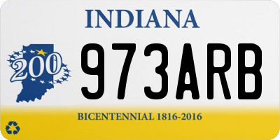 IN license plate 973ARB
