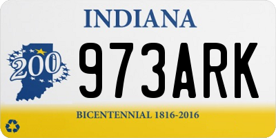 IN license plate 973ARK
