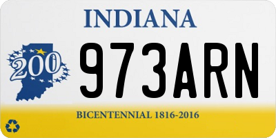 IN license plate 973ARN