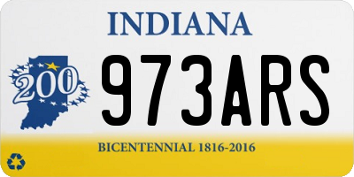 IN license plate 973ARS