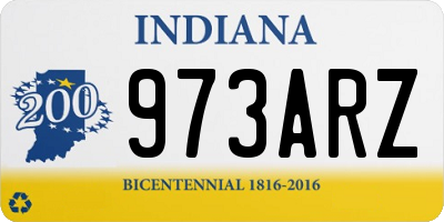 IN license plate 973ARZ