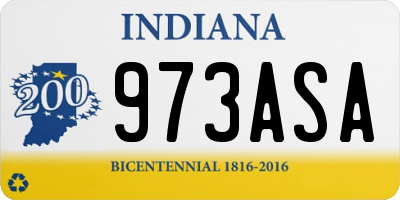 IN license plate 973ASA