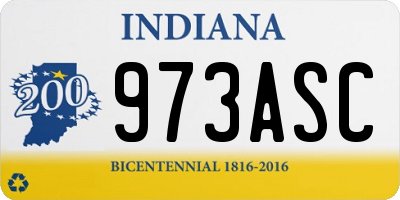 IN license plate 973ASC