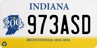 IN license plate 973ASD