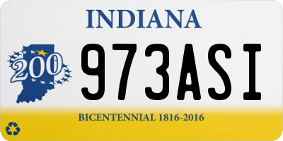 IN license plate 973ASI