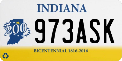 IN license plate 973ASK