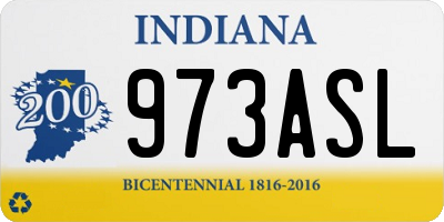 IN license plate 973ASL