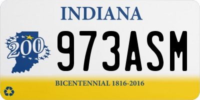 IN license plate 973ASM