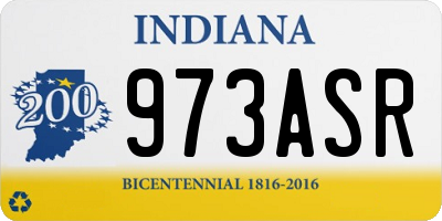 IN license plate 973ASR