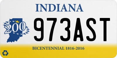 IN license plate 973AST