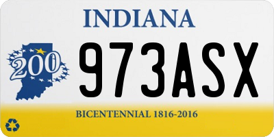 IN license plate 973ASX