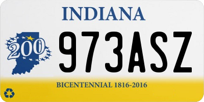 IN license plate 973ASZ