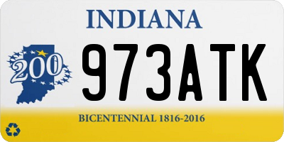 IN license plate 973ATK