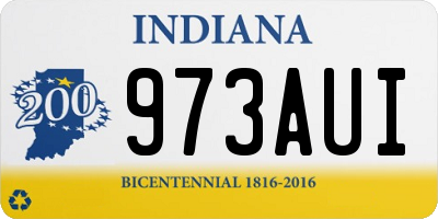 IN license plate 973AUI