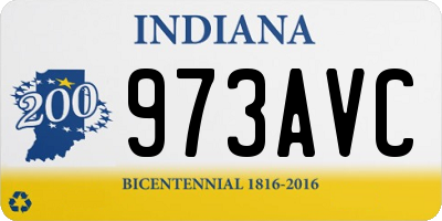 IN license plate 973AVC