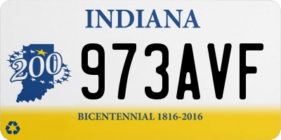 IN license plate 973AVF
