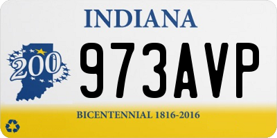 IN license plate 973AVP