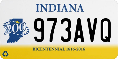 IN license plate 973AVQ