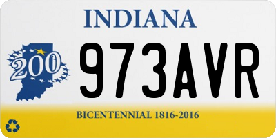 IN license plate 973AVR