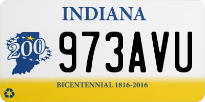 IN license plate 973AVU