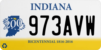 IN license plate 973AVW