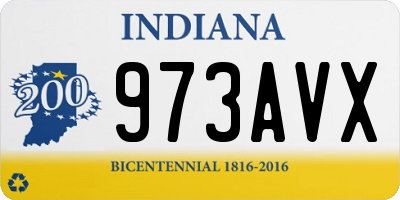 IN license plate 973AVX