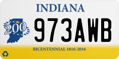 IN license plate 973AWB