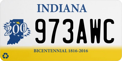 IN license plate 973AWC