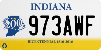 IN license plate 973AWF