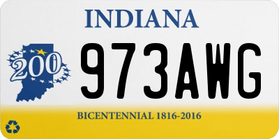 IN license plate 973AWG