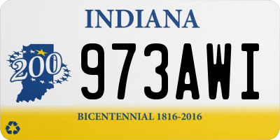 IN license plate 973AWI