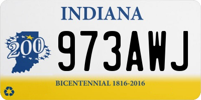 IN license plate 973AWJ