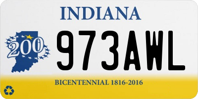 IN license plate 973AWL