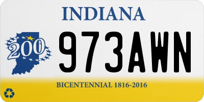 IN license plate 973AWN