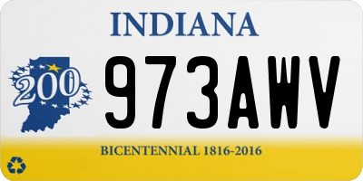 IN license plate 973AWV