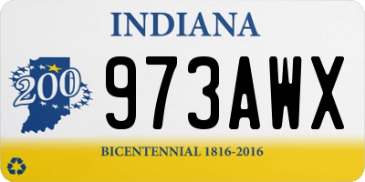 IN license plate 973AWX