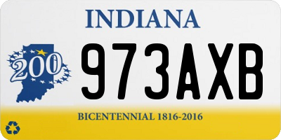 IN license plate 973AXB