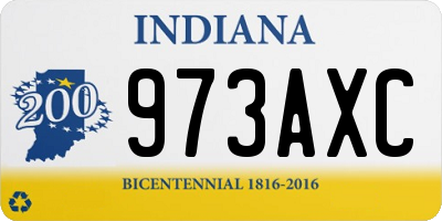 IN license plate 973AXC