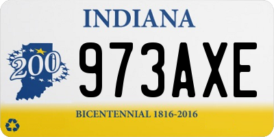 IN license plate 973AXE