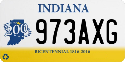 IN license plate 973AXG