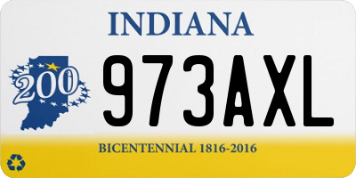 IN license plate 973AXL