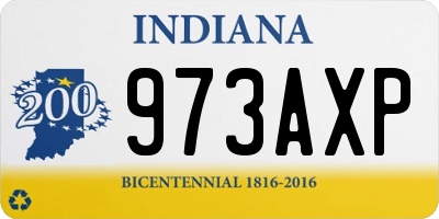 IN license plate 973AXP