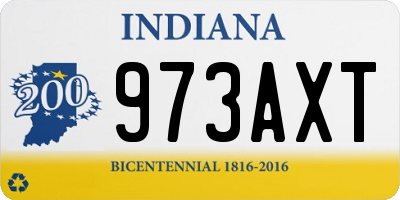 IN license plate 973AXT