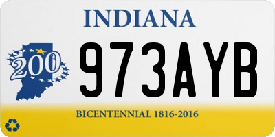 IN license plate 973AYB
