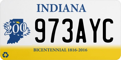 IN license plate 973AYC