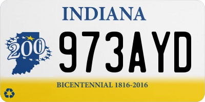 IN license plate 973AYD