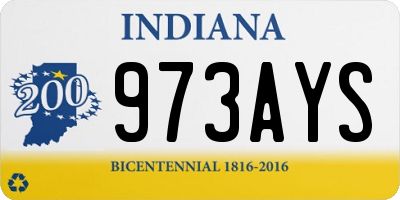 IN license plate 973AYS