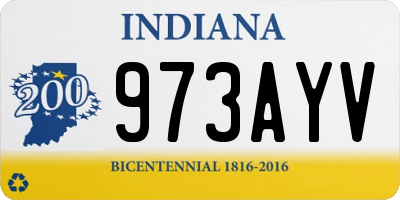 IN license plate 973AYV