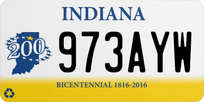 IN license plate 973AYW